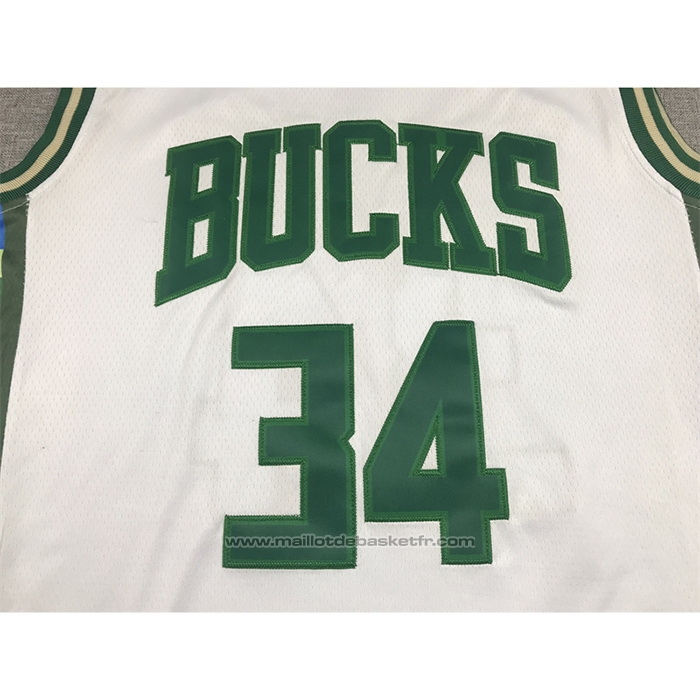 Maillot Milwaukee Bucks Giannis Antetokounmpo #34 Ville 2021-22 Blanc